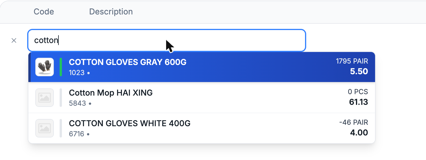 Searching for a product